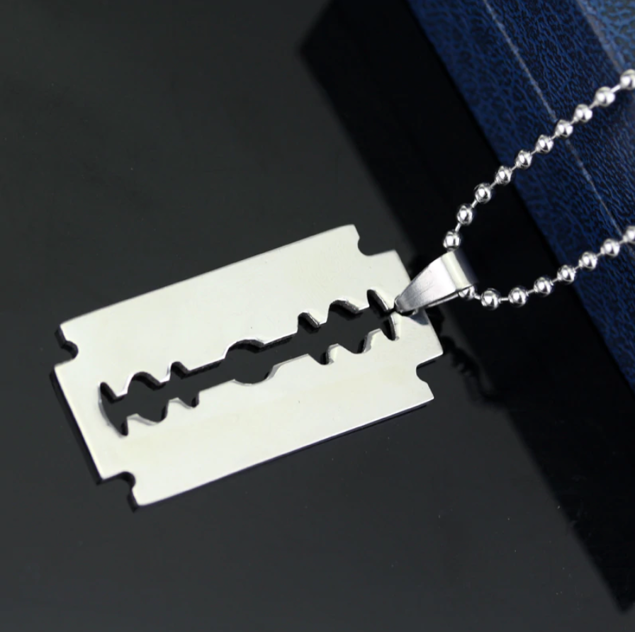 Razor Blade Necklace - Onyx Bunny