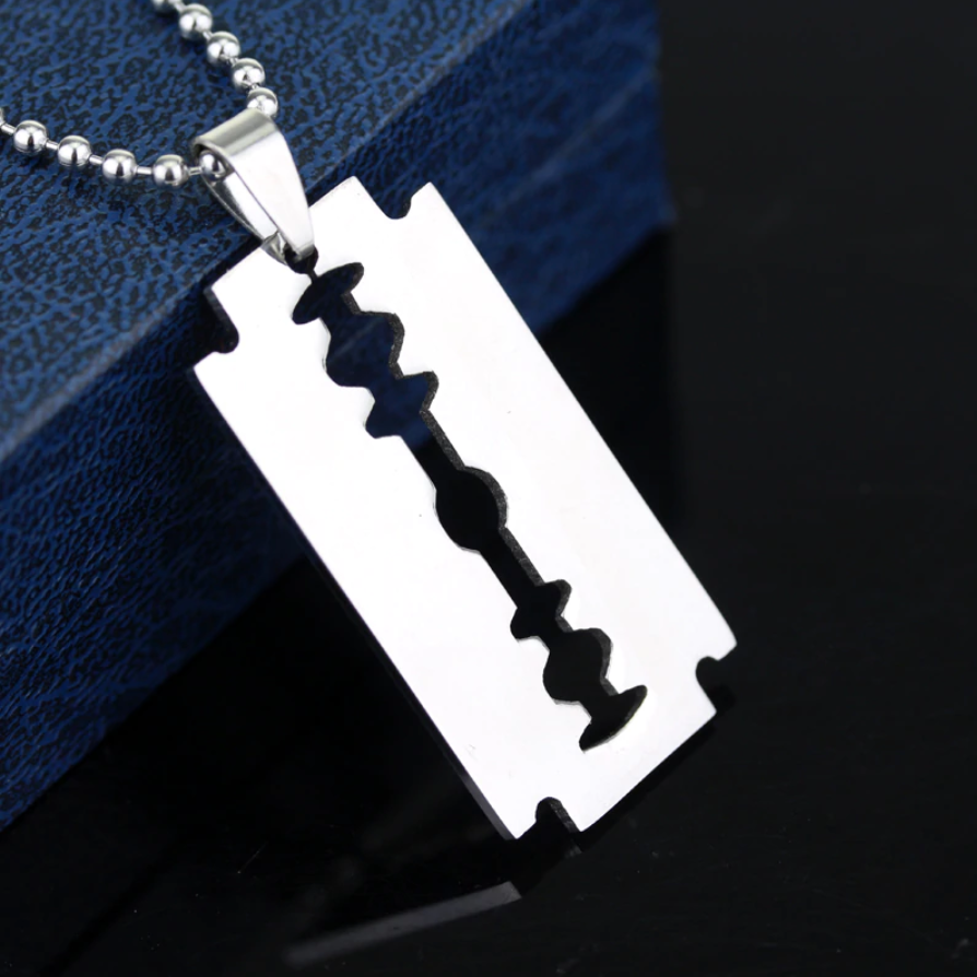 Men's razor blade hotsell necklace